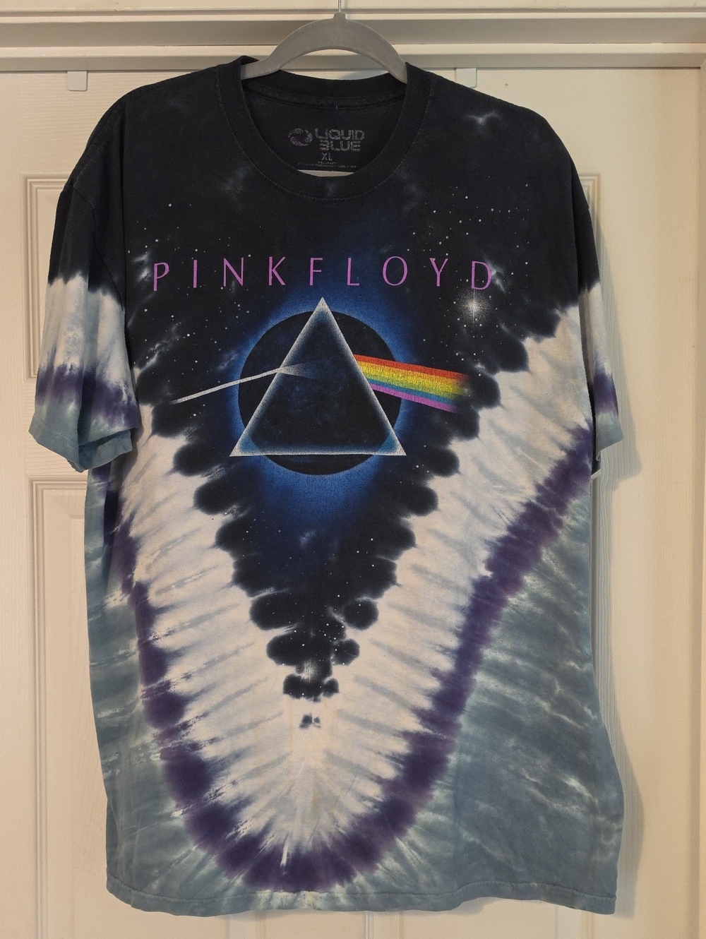 Liquid Blue Vintage Pink Floyd Tie-Dye Graphic Tee - Black/Purple/White